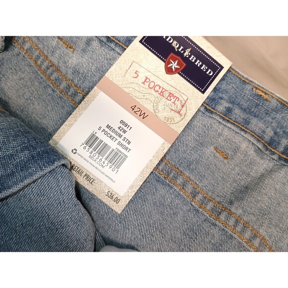 Saddlebred Shorts Mens 42 Denim Cotton Jeans Med Blue 5 Pocket 9.5 in Inseam NWT - Picture 10 of 11